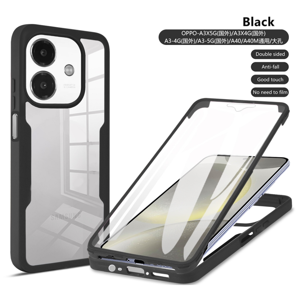 สองด้านสําหรับ OPPO A76 A96 A16 A15 A15S A3 A3X A5 A5X A5Pro A6 A6X A6Pro A9 2020 4G 5G สองด้านป้องก