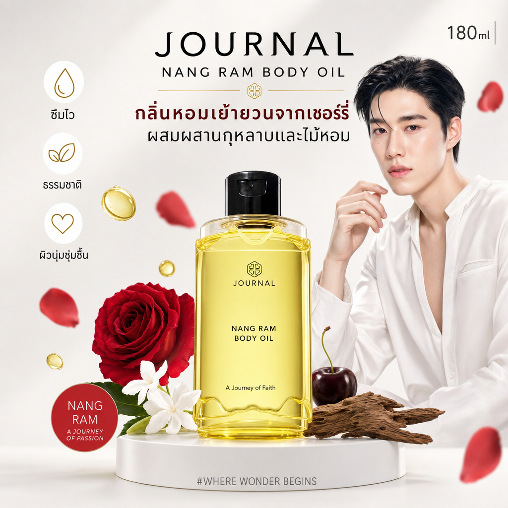 [ของแท้ 100%] Journal First Love/NANG RAM/ The Legacy Body Oil 180 ml. สร้างกลิ่นกายหอมติดทนนานอย่างเป็นธรรมชาติ #journal #body oil