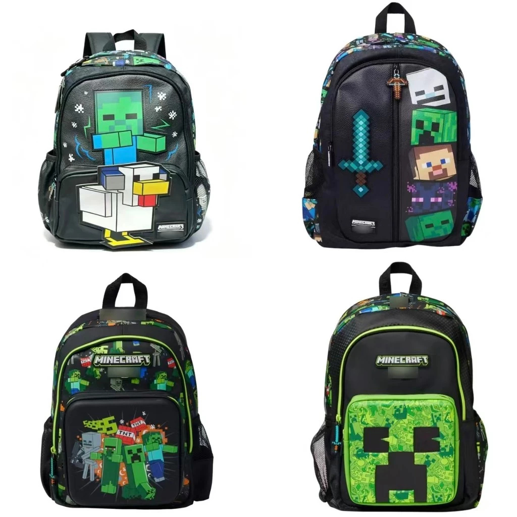 New Australia Minecraft Classic Backpack ความจุขนาดใหญ่ กระเป๋าสําหรับเด็กประถม