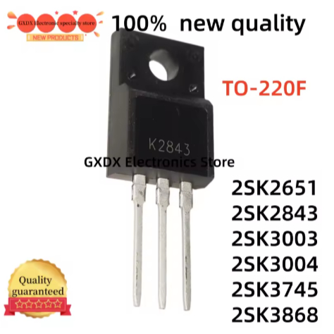 5PCS 2SK3868 2SK2651 2SK2843 2SK3003 2SK3004 2SK3745 K2651 K2843 K3003 K3004 TO220F MOS Field Effect