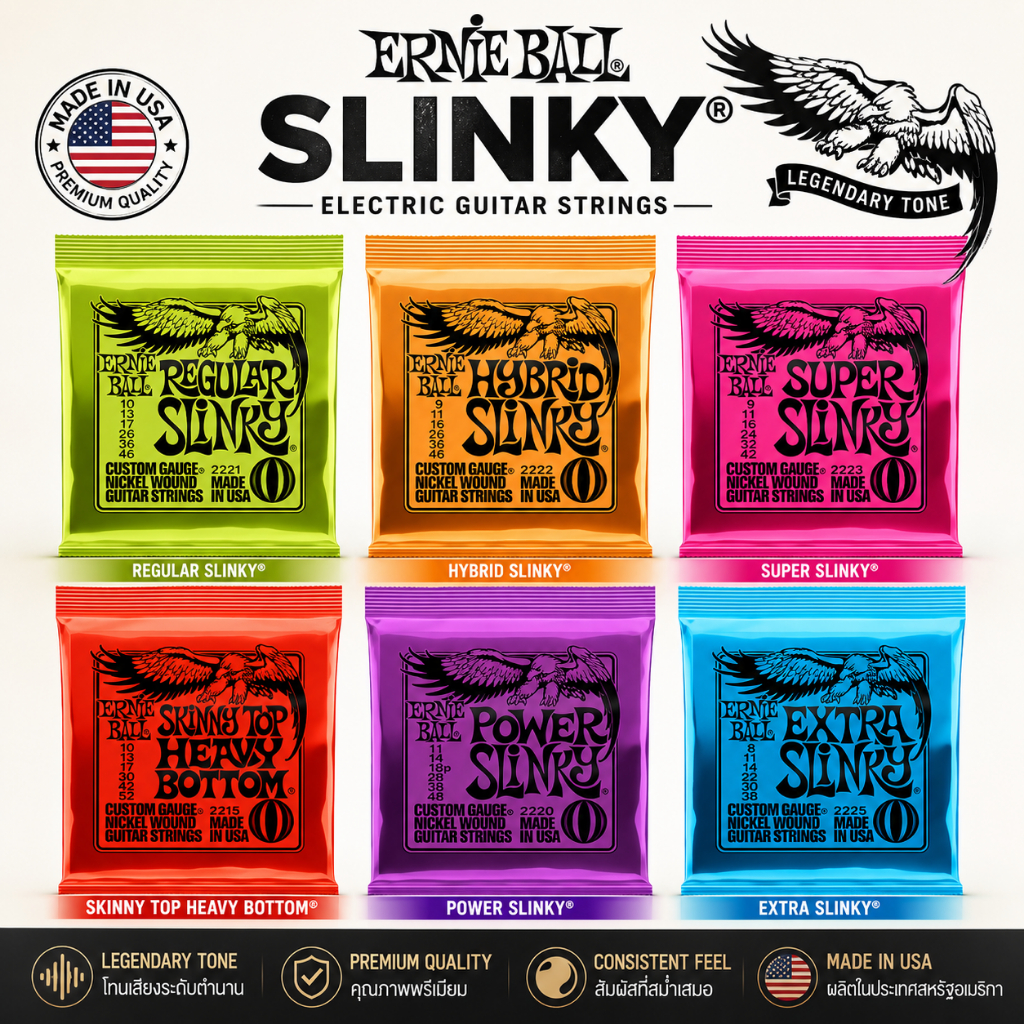 Ernieball Nickel สายกีต้าร์ไฟฟ้า รุ่น 2223,2222,2221