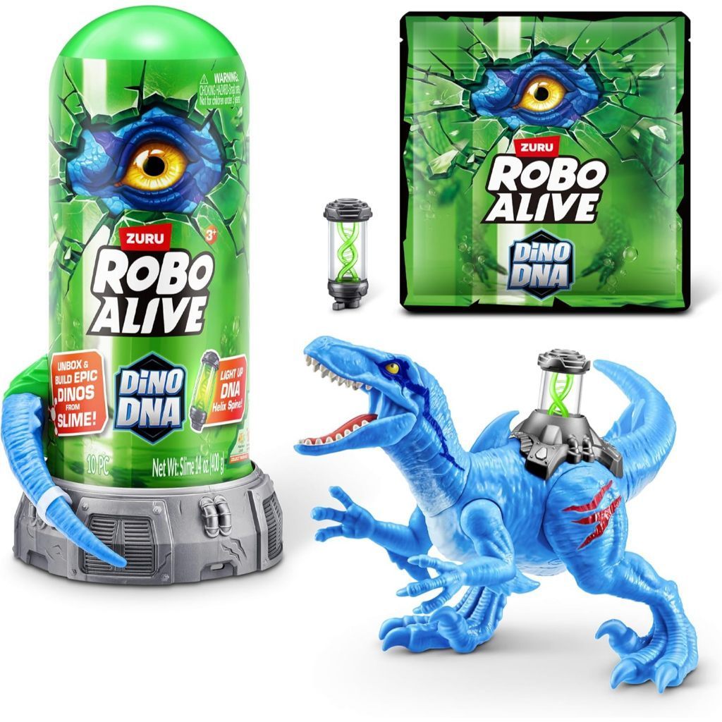 ZURU Robo Alive Dino DNA (Velocisaurus) ของเล่นไดโนเสาร์เรืองแสง เซอร์ไพรส์แกะ