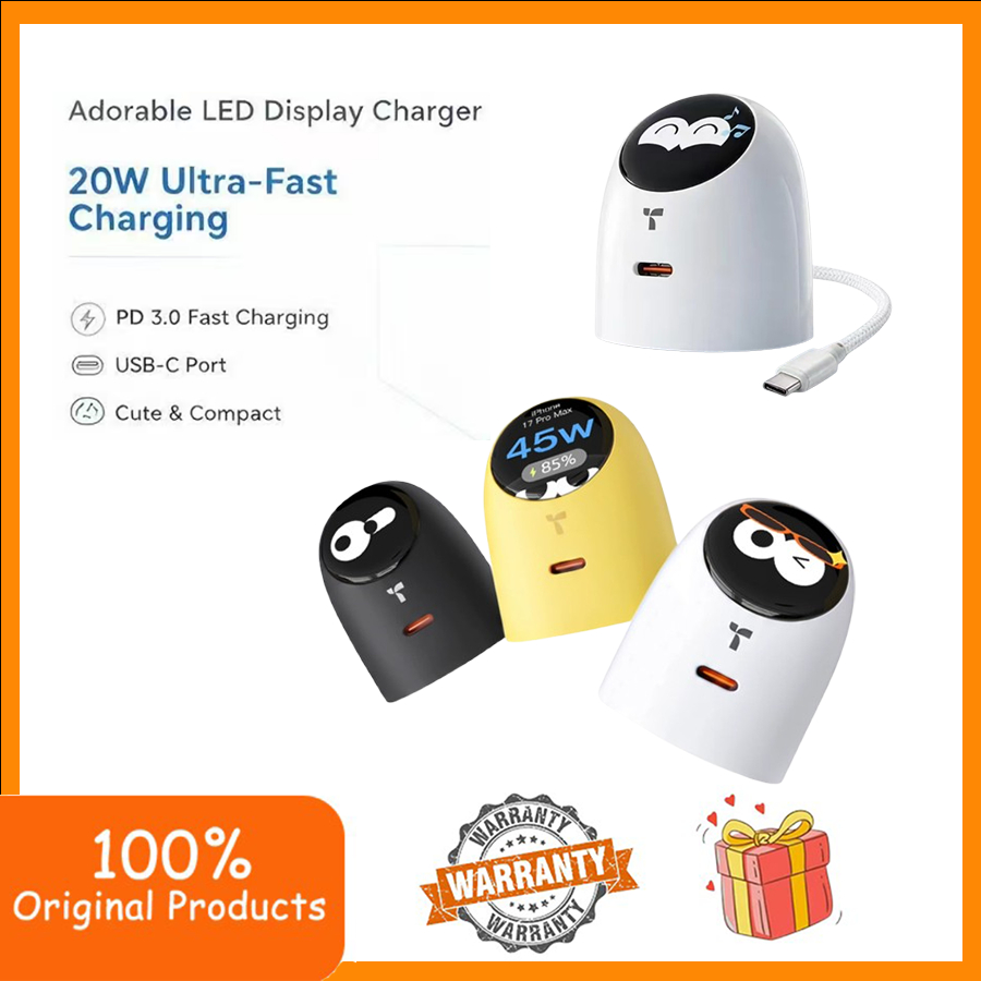 Charger USB C 60W PD จอแสดงผล TORRAS CQ34 ตาปิกาจู๋ Emoji GaN ปลั๊กพับ ตรวจจำ iPhone MacBook
