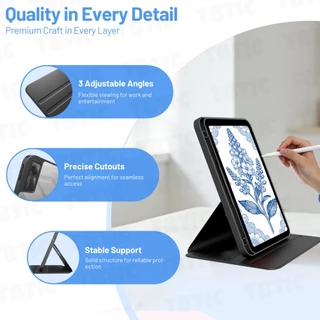 TBTIC เคสแท็บเล็ตหมุนได้ 360° พร้อมช่องเก็บปากกา กันกระแทก มีขาตั้ง สำหรับ Redmi Pad Pro / Pad 2 Pro 12.1 / Pad 2