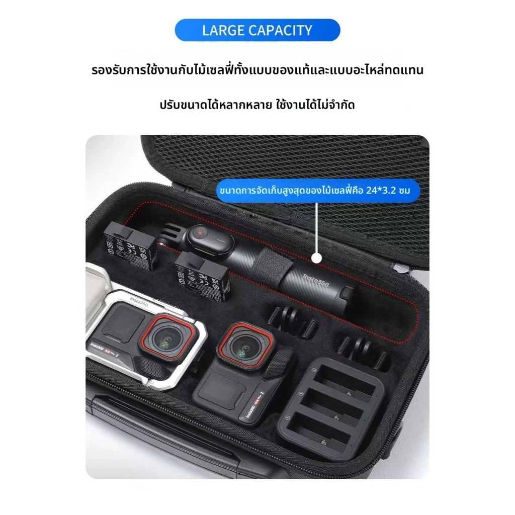 Insta360 Ace Pro 2 กระเป๋าถือ Hard Shell กระเป๋าสําหรับ Insta360 Ace Pro 2 ชุดกล้อง thumbnail 5