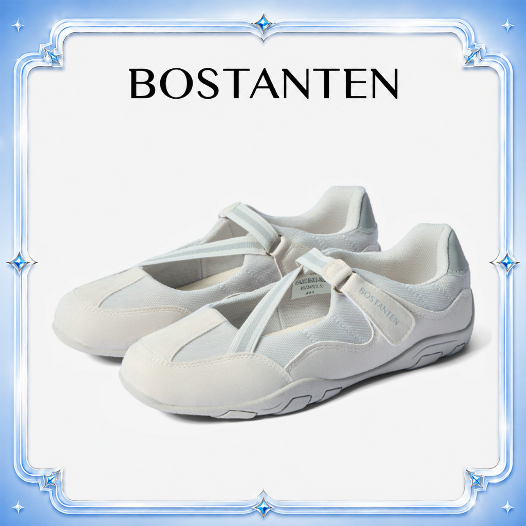 BOSTANTEN  รองเท้าแมรี่เจนสปอร์ต ตาข่ายระบายอากาศ น้ำหนักเบา ใส่สบาย เหมาะสำหรับทุกวัน LINA