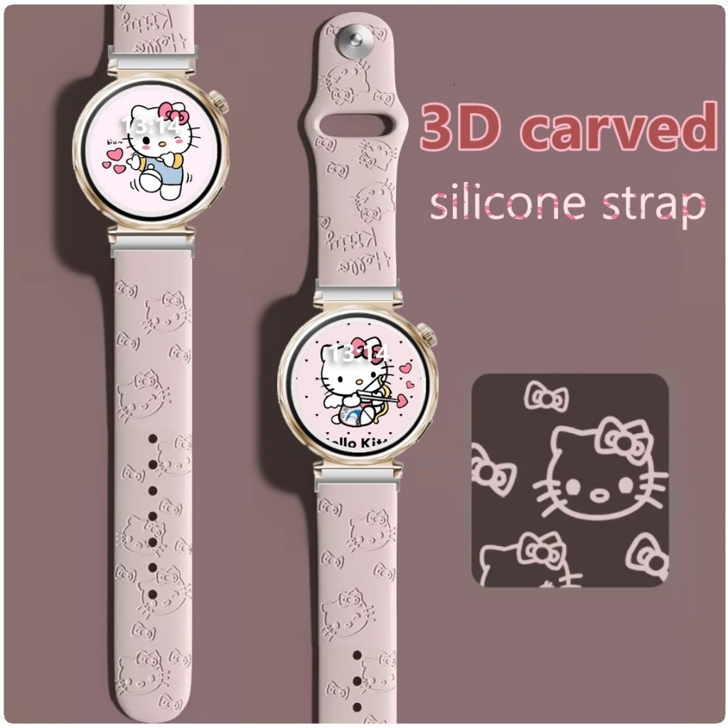3D Carved Strap Compatible For สาย Galaxy Watch 9 Strap Soft สาย Galaxy Watch Ultra Strap Rubber Gal