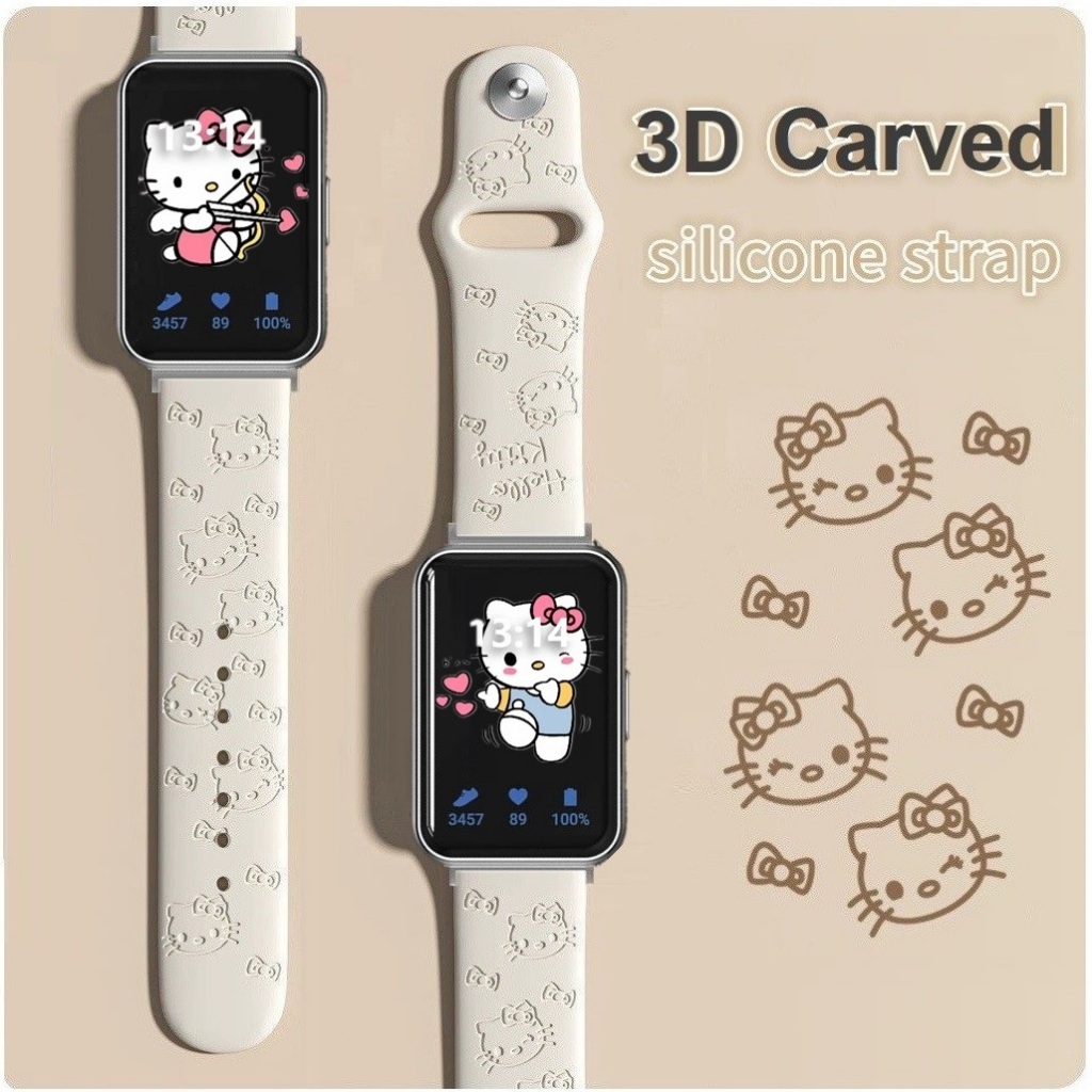 3D Carved Cat Strap Compatible For สาย Samsung Galaxy Fit 3 Smart Watch Strap For สาย Samsung 3 Stra