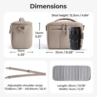 BAGSMART กระเป๋ากล้อง กระเป๋าใส่กล้อง สะพายข้าง Camera Bag ใส่กล้องและเลนส์ มีช่องแบ่งปรับได้ บุนุ่มกันกระแทก กันน้ำ น้ำหนักเบา