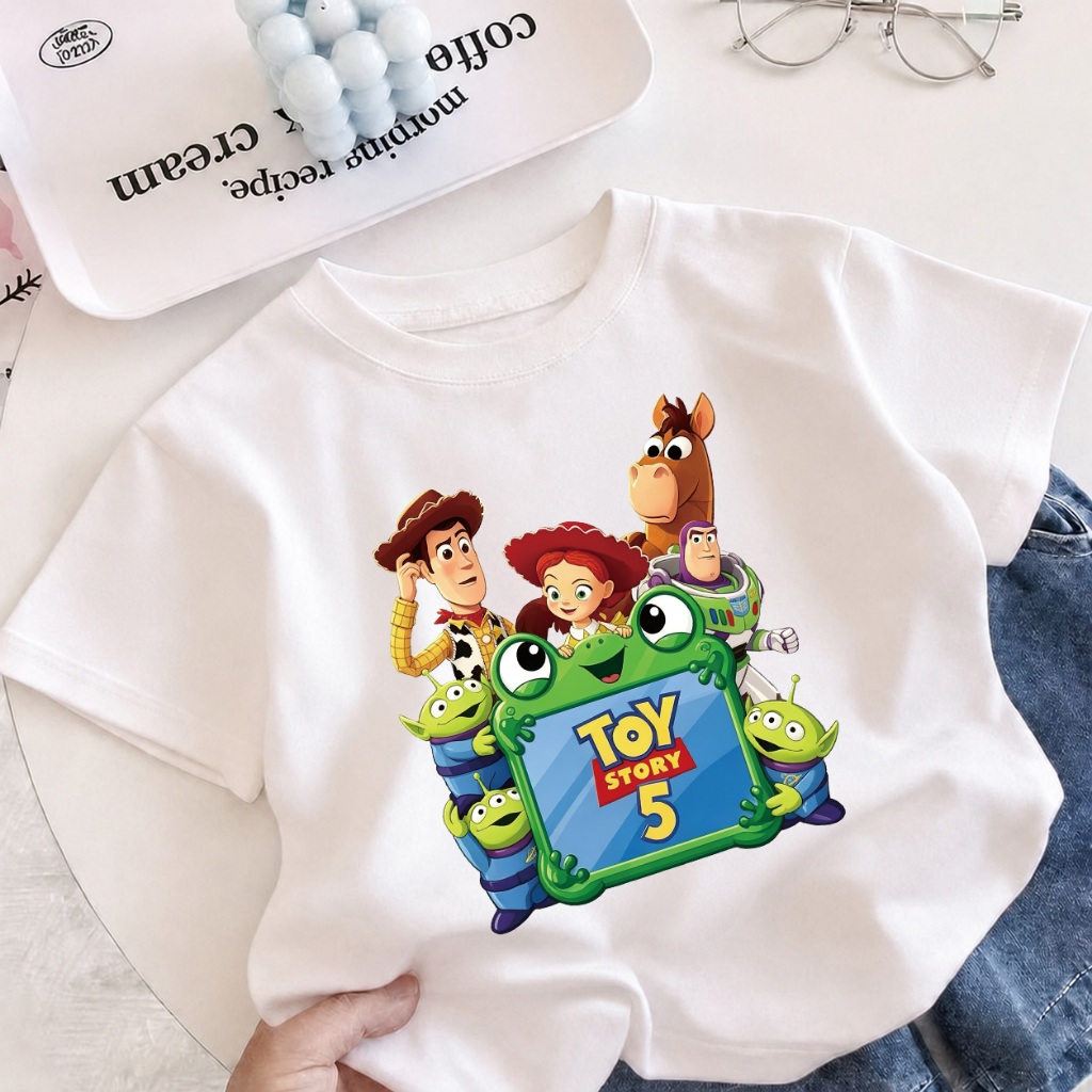【ส่งภายใน 24 ชม.】NASA เสื้อยืดเด็กแขนสั้น ผ้าฝ้าย ลายการ์ตูน TOY STORY 5 นุ่มสบาย ใส่สบาย 1-12 ปี