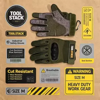 TOOLSTACK ถุงมือทํางานมืออาชีพป้องกันมือแกรนด์กันลื่นทนทาน