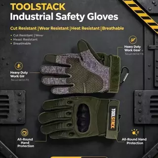 TOOLSTACK ถุงมือทํางานมืออาชีพป้องกันมือแกรนด์กันลื่นทนทาน