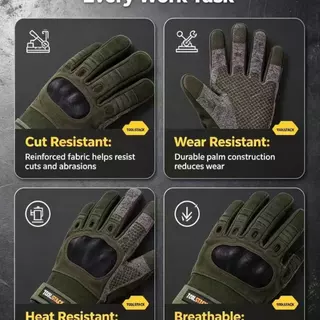 TOOLSTACK ถุงมือทํางานมืออาชีพป้องกันมือแกรนด์กันลื่นทนทาน