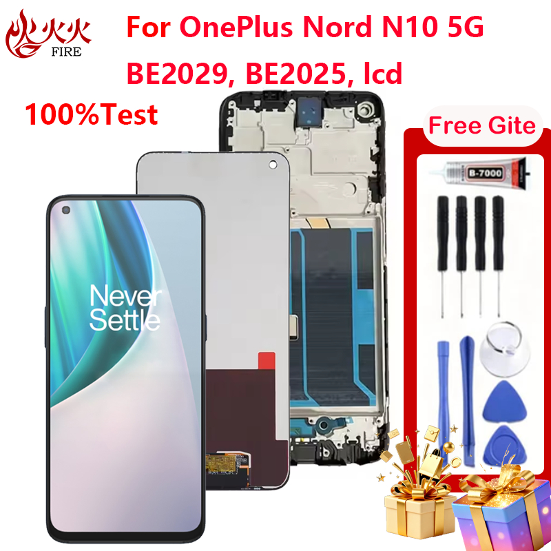 จอแสดงผล LCD สําหรับ OnePlus Nord N10 5G BE2029 BE2025 BE2028 Touch Screen Digitizer Assembly กรอบอะ