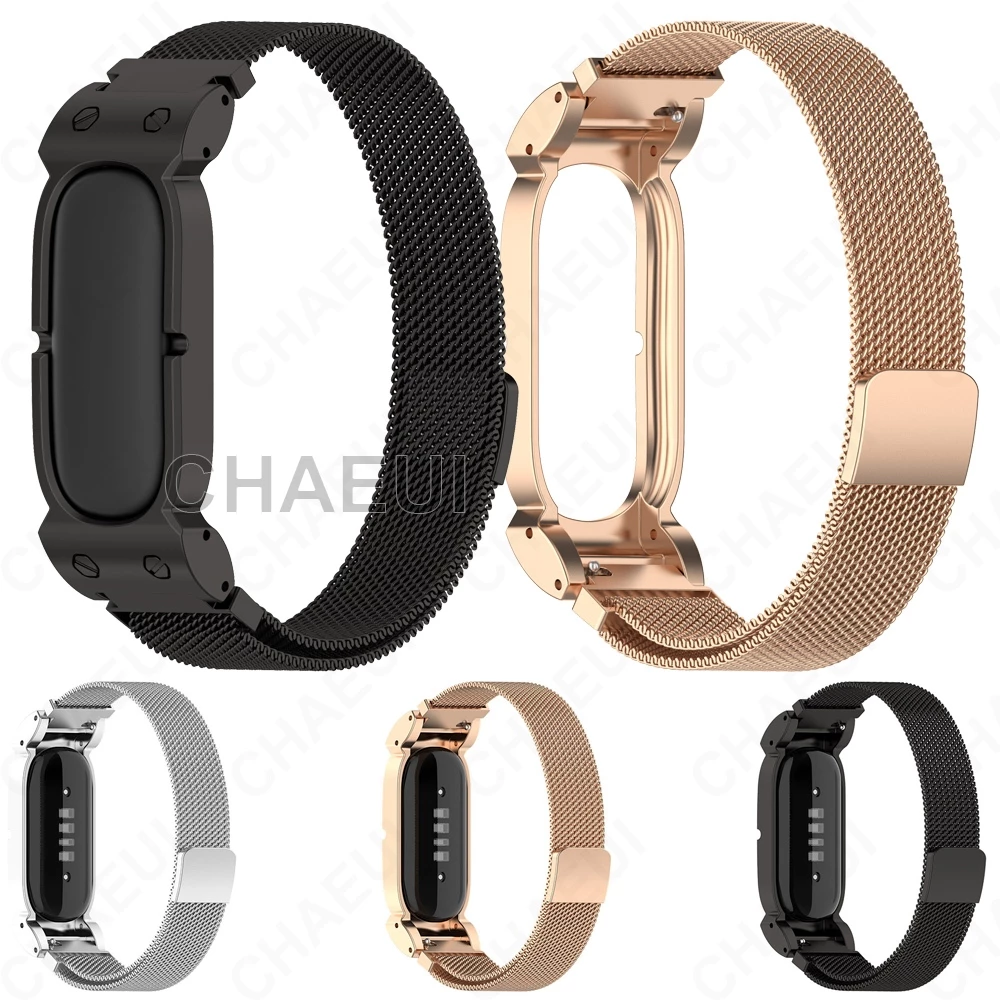 อุปกรณ์เสริมสายนาฬิกาสแตนเลสสายโลหะสําหรับ Google Fitbit Air