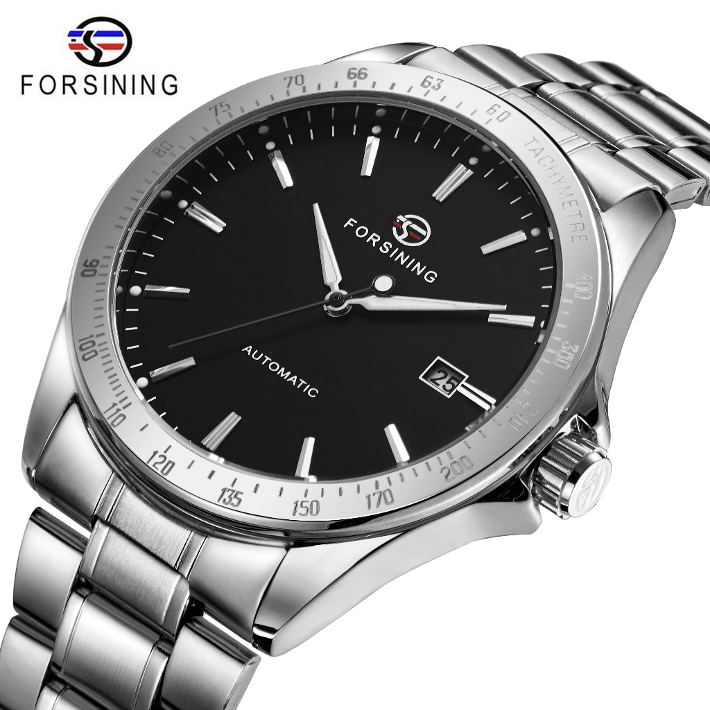 Forsining Watch Fashion Mens Stainless Steel Strap Mens Automatic Mechanical Watch Top Brand Luxury 