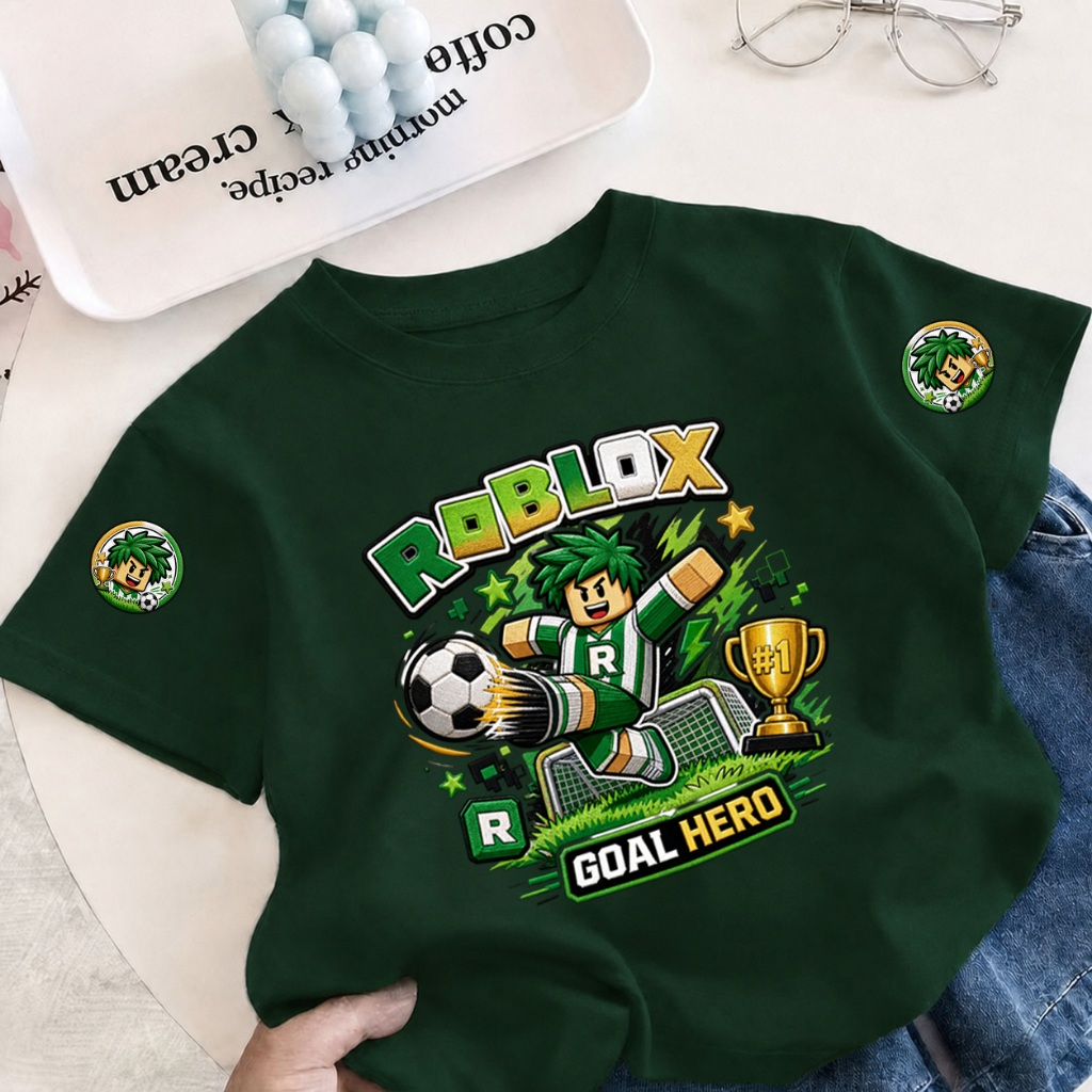 【ส่งภายใน 24 ชม.】เสื้อยืดแขนสั้นเด็ก COD ลายการ์ตูน GOAL HERO ROBLOX ผ้าอัปเกรด นุ่มสบาย ใส่สบาย
