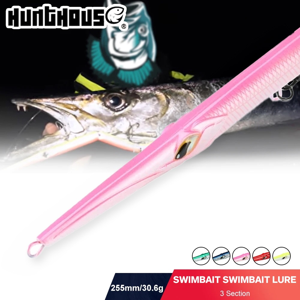 Hunthouse Swimbait 255 ดินสอตกปลา Lure 3 ส่วนเข็ม Sinking Hard เหยื่อ 255 มม./30.6g น้ําเค็ม Seabass ปลา Tackle