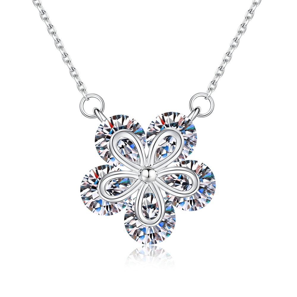 D สี VVS1 2.5ct Moissanite จี้สร้อยคอ S925 เงินสเตอร์ลิงสําหรับผู้หญิงเครื่องประดับ