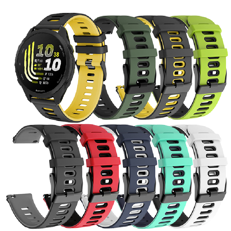 สําหรับ <Garmin Forerunner 70/170> สายนาฬิกาซิลิโคนทูโทน 20mm