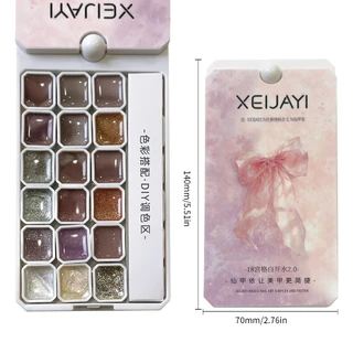 XEIJAYI - Ultra-Glossy Gray-Purple Cat-Eye Gel Nail Polish Set, ชุดสี 18 สี เหมาะสำหรับใช้ในชีวิตประจำวัน