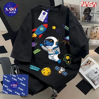 【จัดส่งจากกรุงเทพฯ】🔥NASA ทรงใหญ่ ฤดูร้อน คอกลม แขนสั้น ไซไฟ ลายนักบินอวกาศ🚀 ยูนิเซ็กส์ ใส่ได้ทุกโอกาส เสื้อ YG4473
