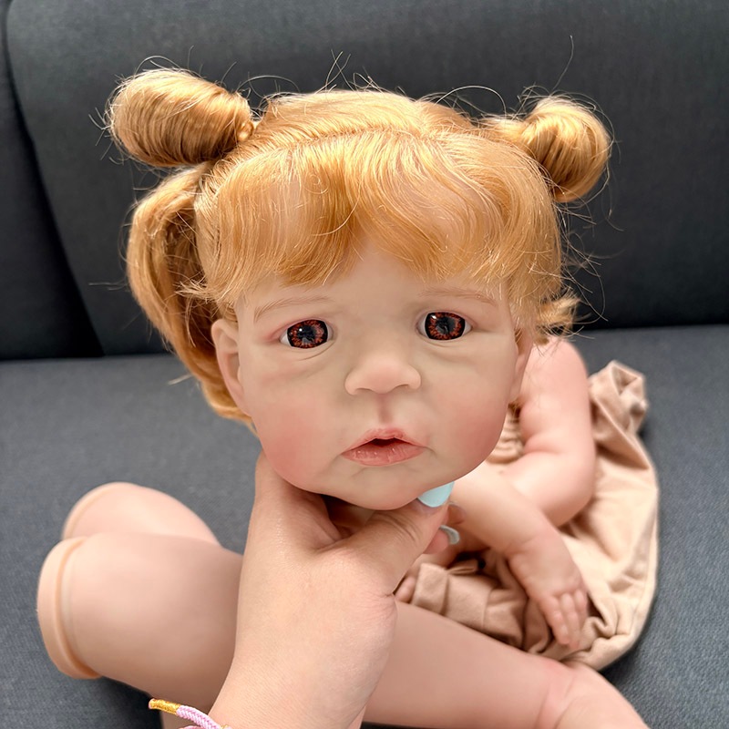 24INCH Reborn ชุดชุดตุ๊กตาเด็กวัยหัดเดิน Sandie ผมสีทองไวนิลนุ่มสมจริง Reborn ตุ๊กตาอะไหล่ตาและ Body Handmade Reborn ชุด