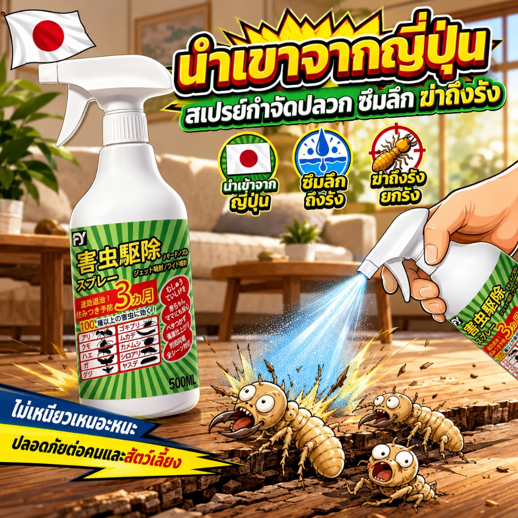 🐜ปลอดปลวกมานาน 10 ปี🐜ยากําจัดปลวก น้ำยากำจัดปลวก ยาฉีด กําจัดมด ปลอดภัยต่อผู้ใช้และสัตว์เลี้ยง นําเข้าจากญี่ปุ่น ระยะยาว