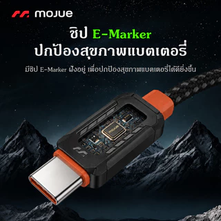 MOOJUE สายชาร์จเร็วมือถือ 240W TYPE-C เอฟเฟกต์แสงแบบไดนามิก ชิป E-MARKER