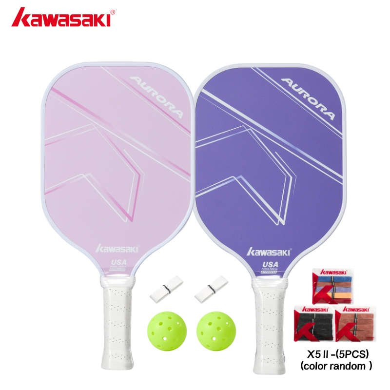 KAWASAKI مضارب بيكلبول GALAXY & AURORA فايبرغلاس 220 غ (مضربان) — صورة 4