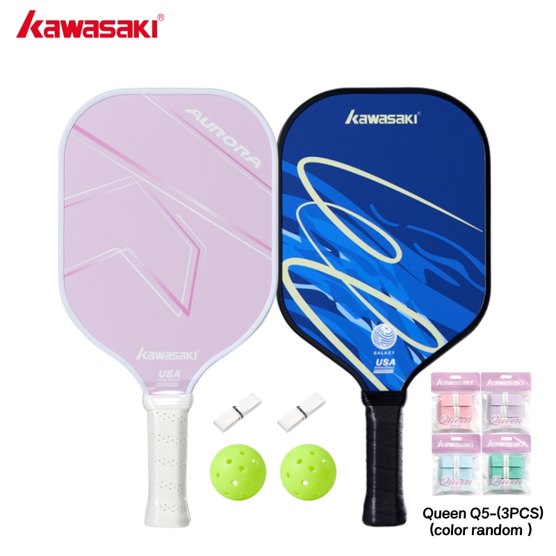 KAWASAKI مضارب بيكلبول GALAXY & AURORA فايبرغلاس 220 غ (مضربان) — صورة 5