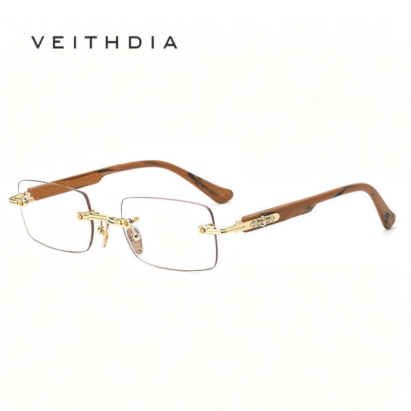 VEITHDIA แว่นตาวินเทจแบบแบนไร้ขอบสำหรับทั้งผู้ชายและผู้หญิง ดีไซน์แฟชั่น JSFQ3