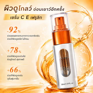 ICE LERSKIN เซรั่มวิตามินซี 15% วิตามินอี + Ferulic Acid ช่วยให้ผิวกระจ่างใส ลดเลือนจุดด่างดำและรอยสิว