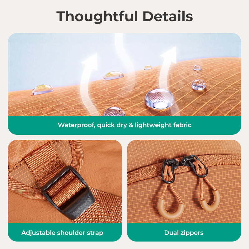 BAGSMART حقيبة ظهر قابلة للطي 15 لتر خفيفة 0.25 كغ — صورة 6