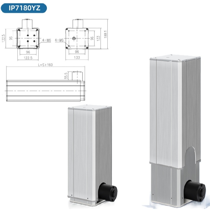 IP7180YZ คอลัมน์ยกไฟฟ้า DC12V/24V ไฟฟ้า Telescopic Rod เหมาะสําหรับ Medical Home Furnishing โรงงานผม