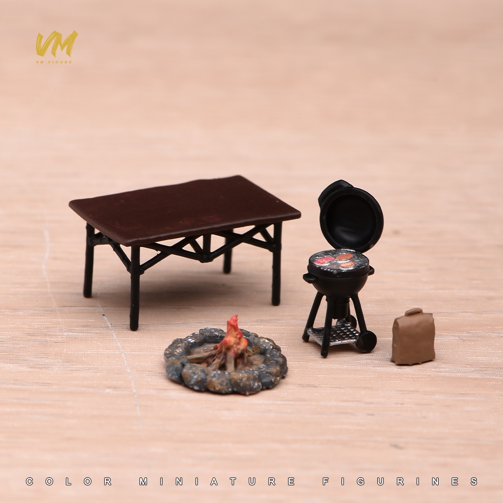 1/18 1/24 1/43 1/64 Scale มือวาดเรซิ่น Miniatures, Mini Camping Diorama อุปกรณ์เสริมชุดสําหรับ Diecast รถ Street Building ภูมิทัศน์ตกแต่งคอลเลกชัน