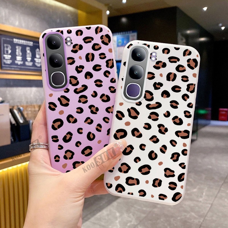 เสือดาวพิมพ์ 2-in-1 TPU เคสโทรศัพท์สําหรับ Vivo Y04 Y04S Y29 Y29S Y19S Pro Y29T T4X T4R - หรูหราความ