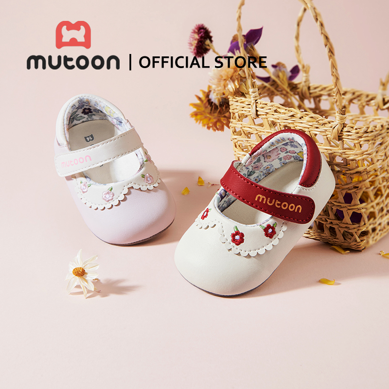【Mutoon】คอลเลกชันใหม่ฤดูใบไม้ร่วง รองเท้าก่อนหัดเดินพื้นนุ่ม ปักลายสไตล์เจ้าหญิง สำหรับเด็กผู้หญิง
