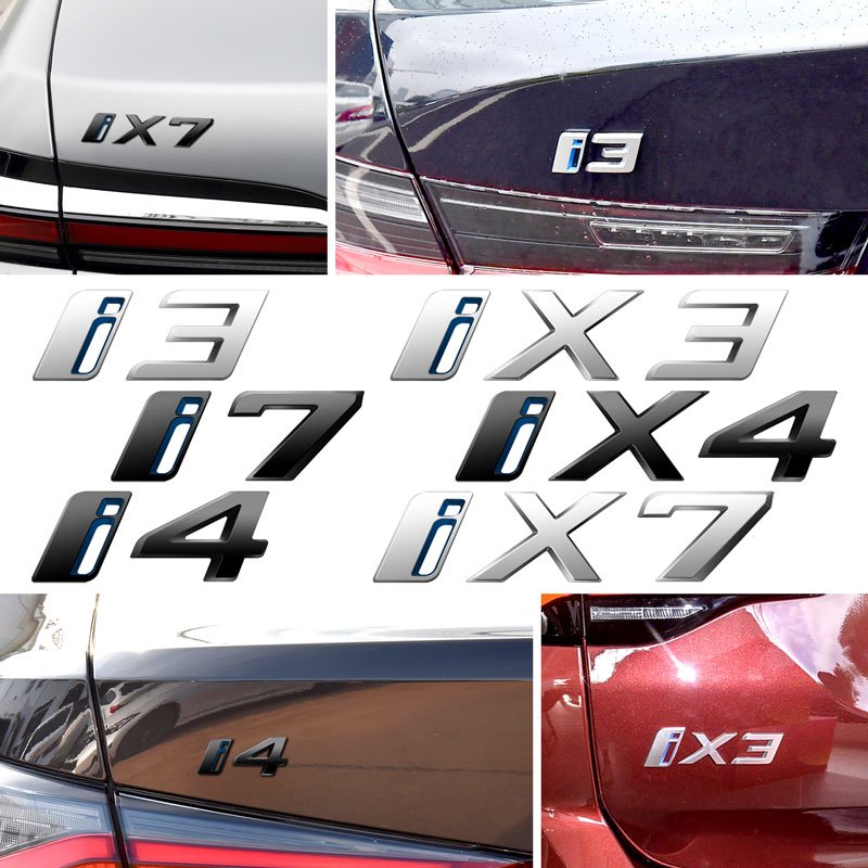 1 ชิ้นรถจัดแต่งทรงผมพลาสติก ABS Emblem Decor สําหรับ BMW I3 I4 I7 IX3 IX4 IX7 โลโก้ด้านหลังหางกันชนส