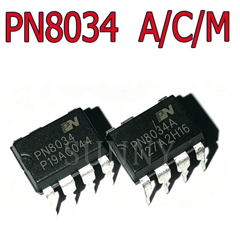 5PCS ยี่ห้อใหม่ PN8034M PN8034A PN8034A PN8034C บรรจุภัณฑ์ DIP7 In-Line Power Control ชิป