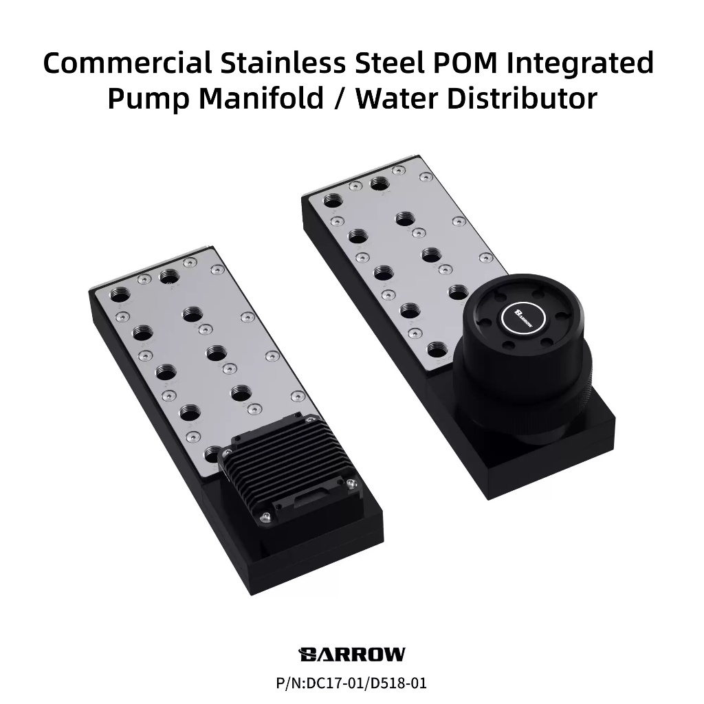 Barrow Stainless Steel Integrated Pump Manifold / Water Distribut Design for Multi-GPU Server & Work