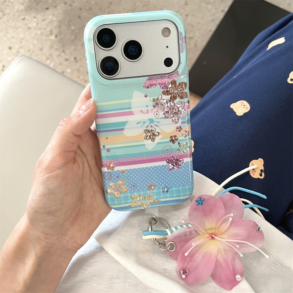 สําหรับIphone Case 17 Pro Max 16 Pro Max 15 Pro Maxลายดอกชบาเคสโทรศัพท์