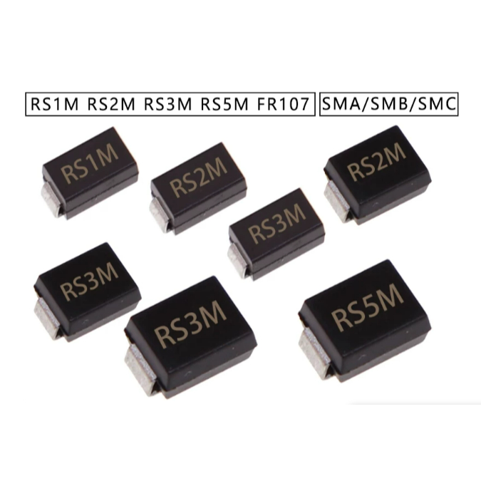 50PCS ยี่ห้อใหม่ RS1M RS2M RS3M RS5M SMA SMB SMC DO-214AA Patch Quick Recovery Diode 5A 1000V