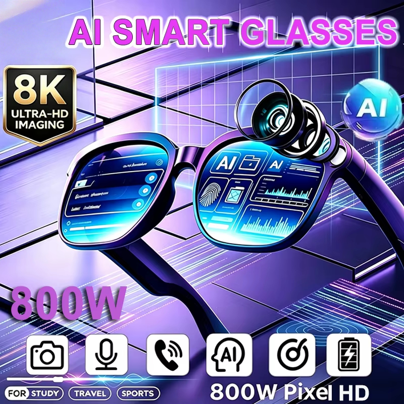 AI แฟชั่นแว่นตาสมาร์ท XK One Pro 800W กล้องถ่ายภาพ Vided HD ยิง Anti Shake BT โทรการบันทึกแบบเรียลไท