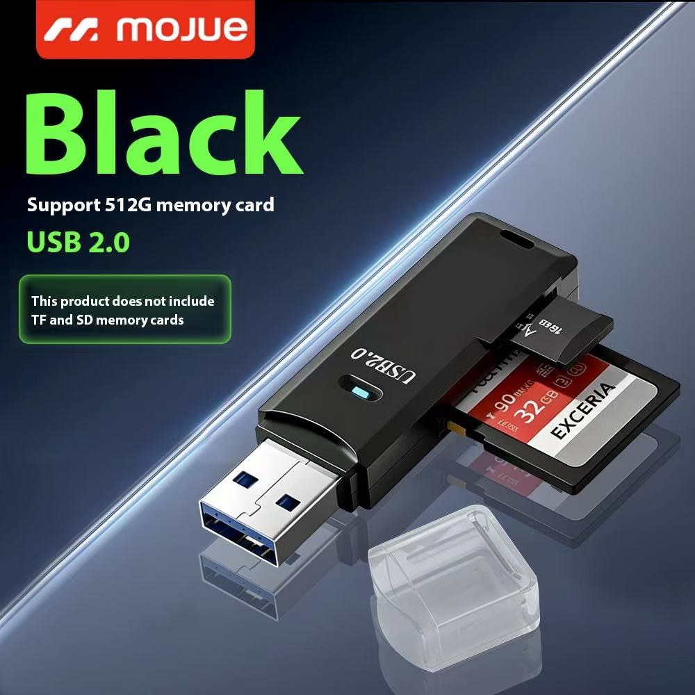 MOJUE 2-in-1 ความเร็วสูง ​​อะแดปเตอร์เครื่องอ่านการ์ด Micro USB TF SD สําหรับโทรศัพท์ พีซี และแล็ปท็อป