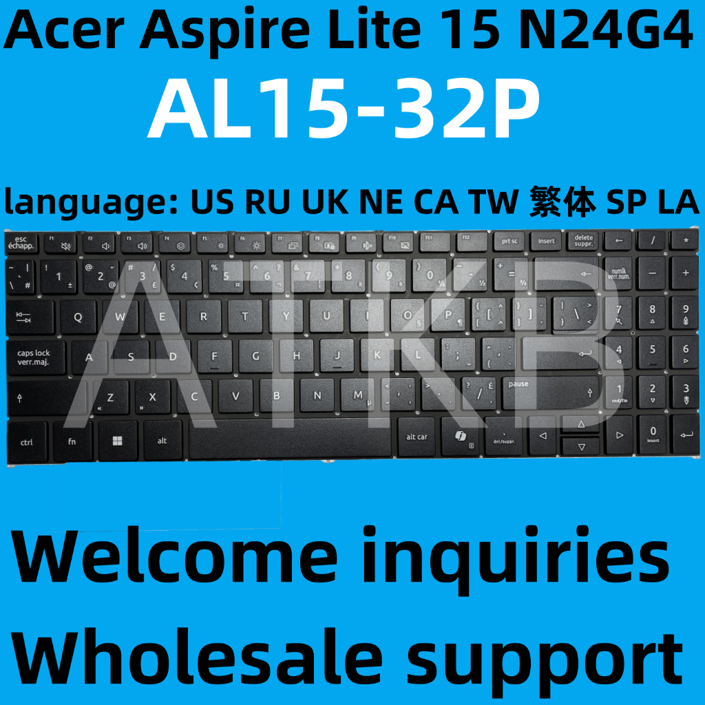 แป้นพิมพ์ US สําหรับ Acer ACER Aspire Lite 15 N24G4 AL15-32P AL15-32