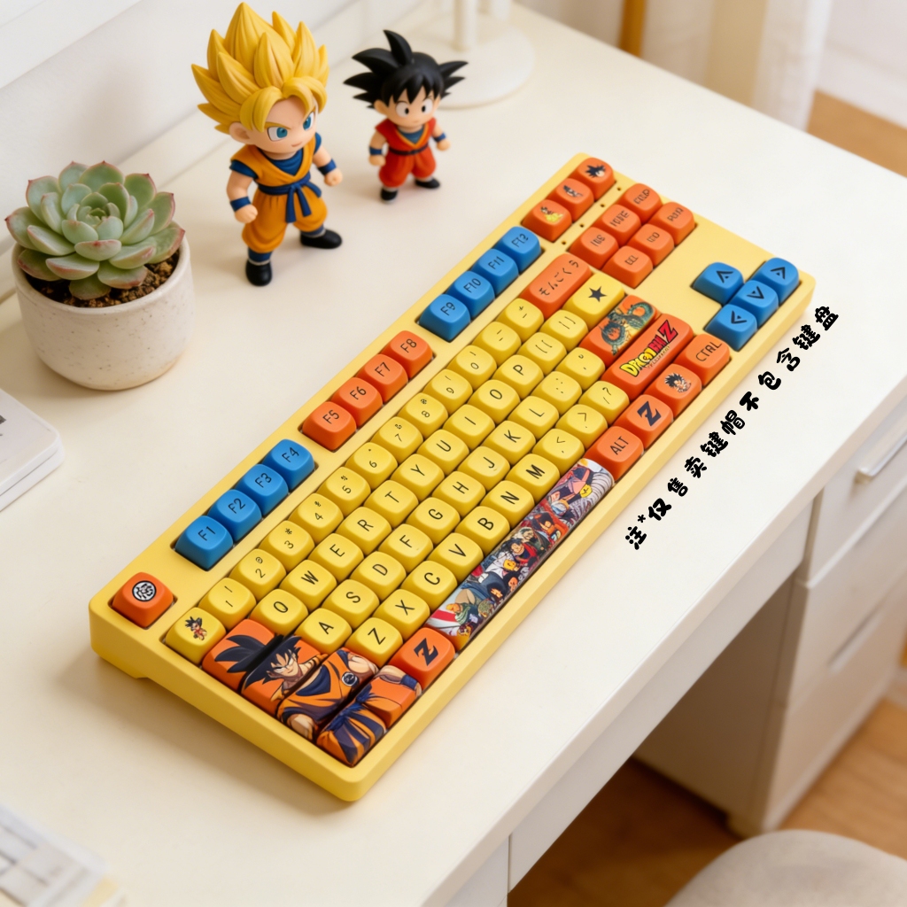 MOA Keycaps PBT คีย์บอร์ดสีระเหิด MOA Keycap รอบ Retro สีชมพูน่ารัก 60% 75% 61Keys 68Keys