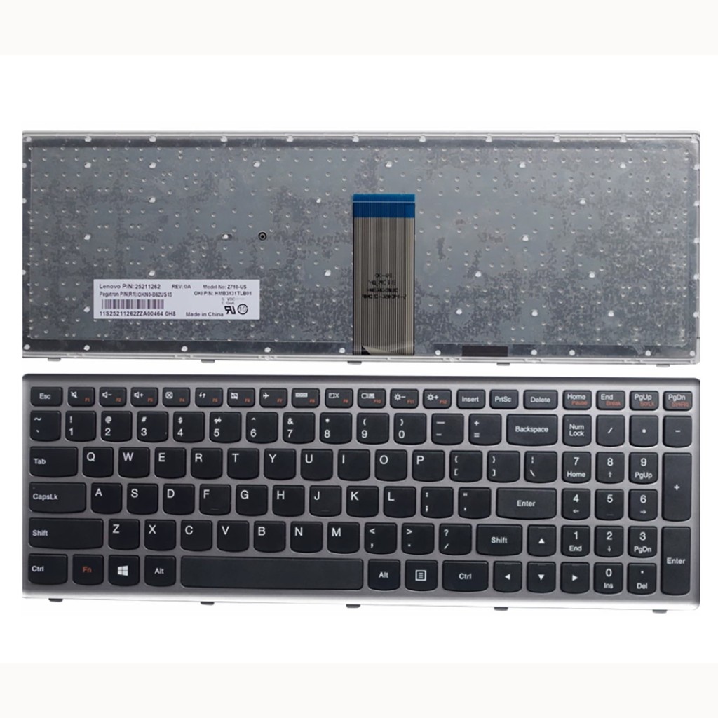US Layout สําหรับ Lenovo Ideapad U510/U510-IFI/Z710/U510A/U510S ไม่มีคีย์บอร์ดแล็ปท็อปเรืองแสง