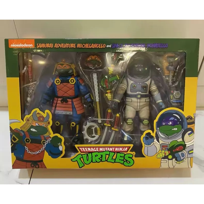NECA Space Adventure และ Samurai Turtles นักบินอวกาศชุดคู่เต่านินจาวัยรุ่น 87 แอนิเมชั่นรูปการกระทํา