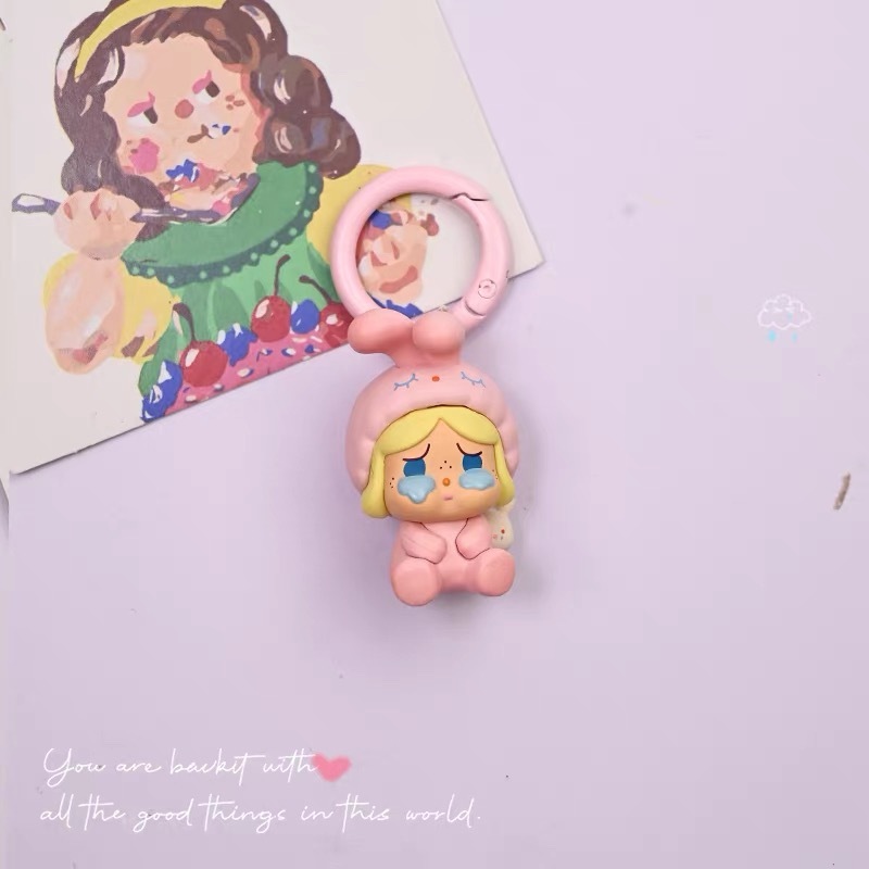 ของแท้ POPBEAN ที่มีสีสันน้ําผลไม้พวงกุญแจกระเป๋าจี้ขนาดเล็กการ์ตูนของขวัญวันเกิดหญิง